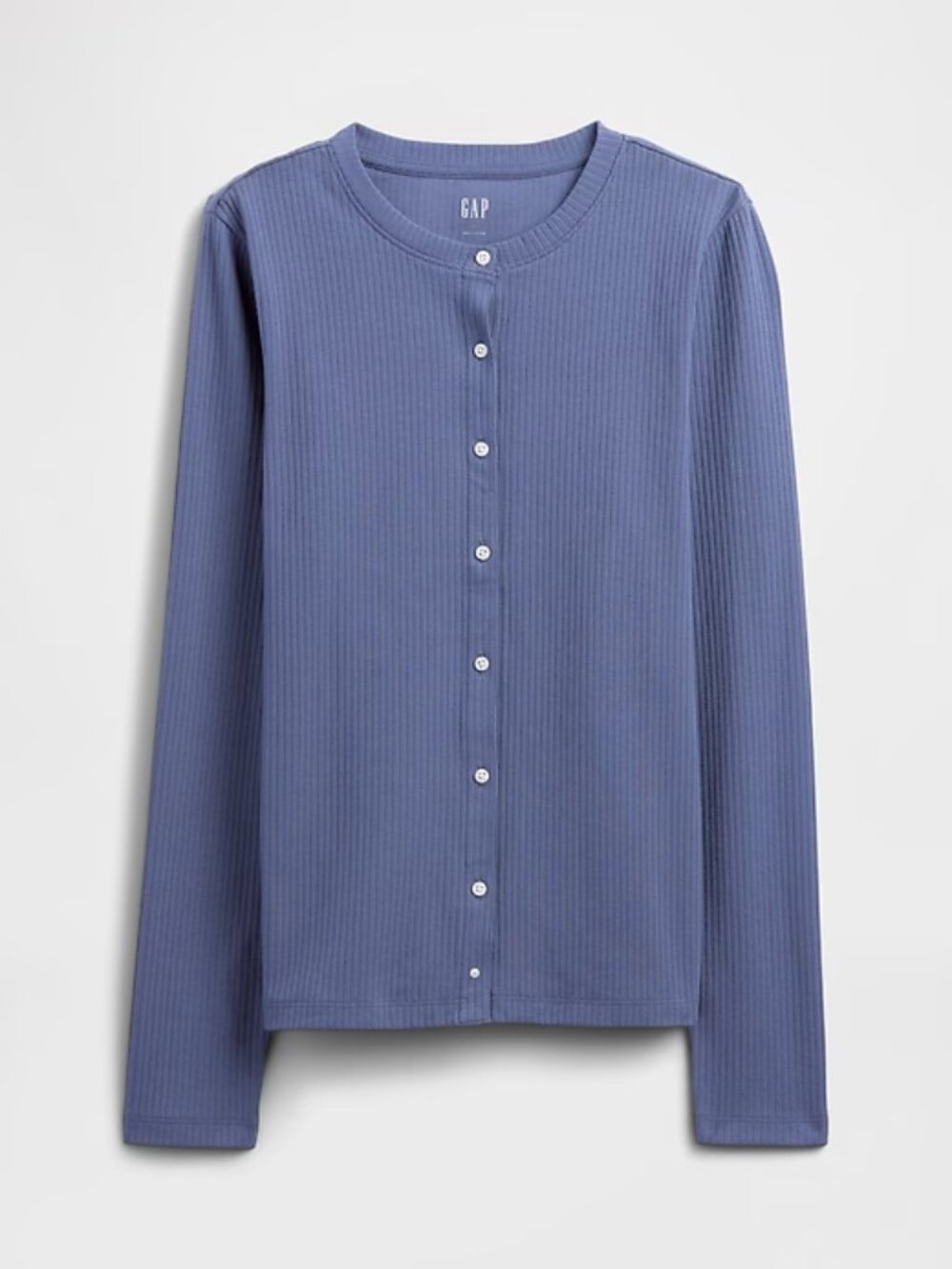 NWT XL Blue Gap Ribbed Button-Up Top